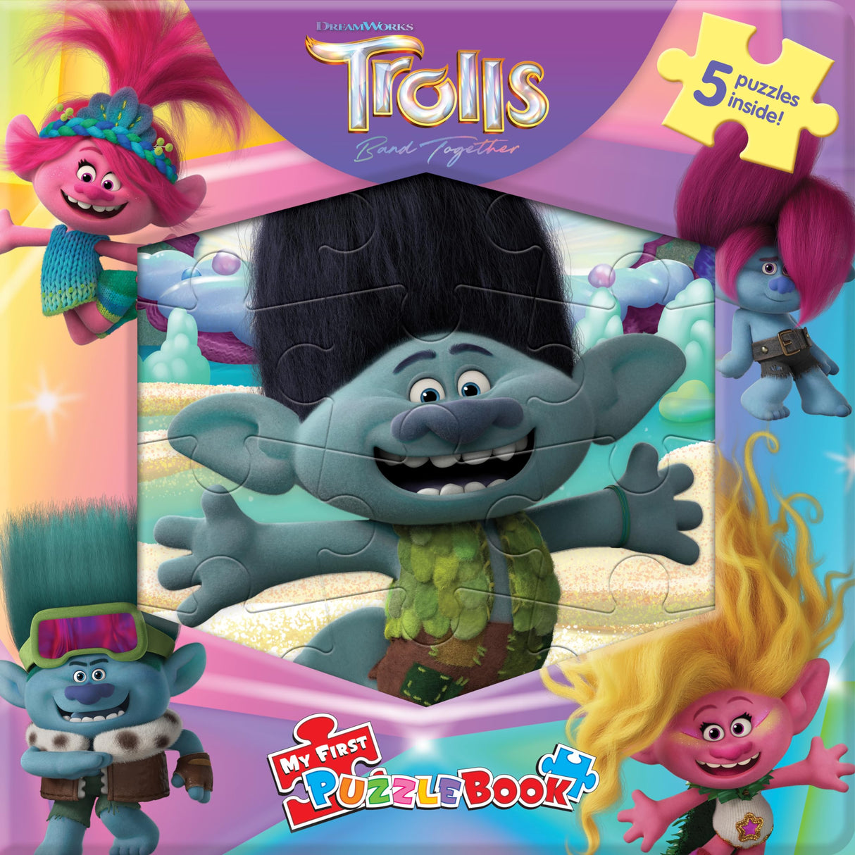 DreamWorks Trolls Band Together My First Puzzle Book - Jigsaw Puzzles for kids, 10-page board book, 5 puzzles to enjoy Phidal