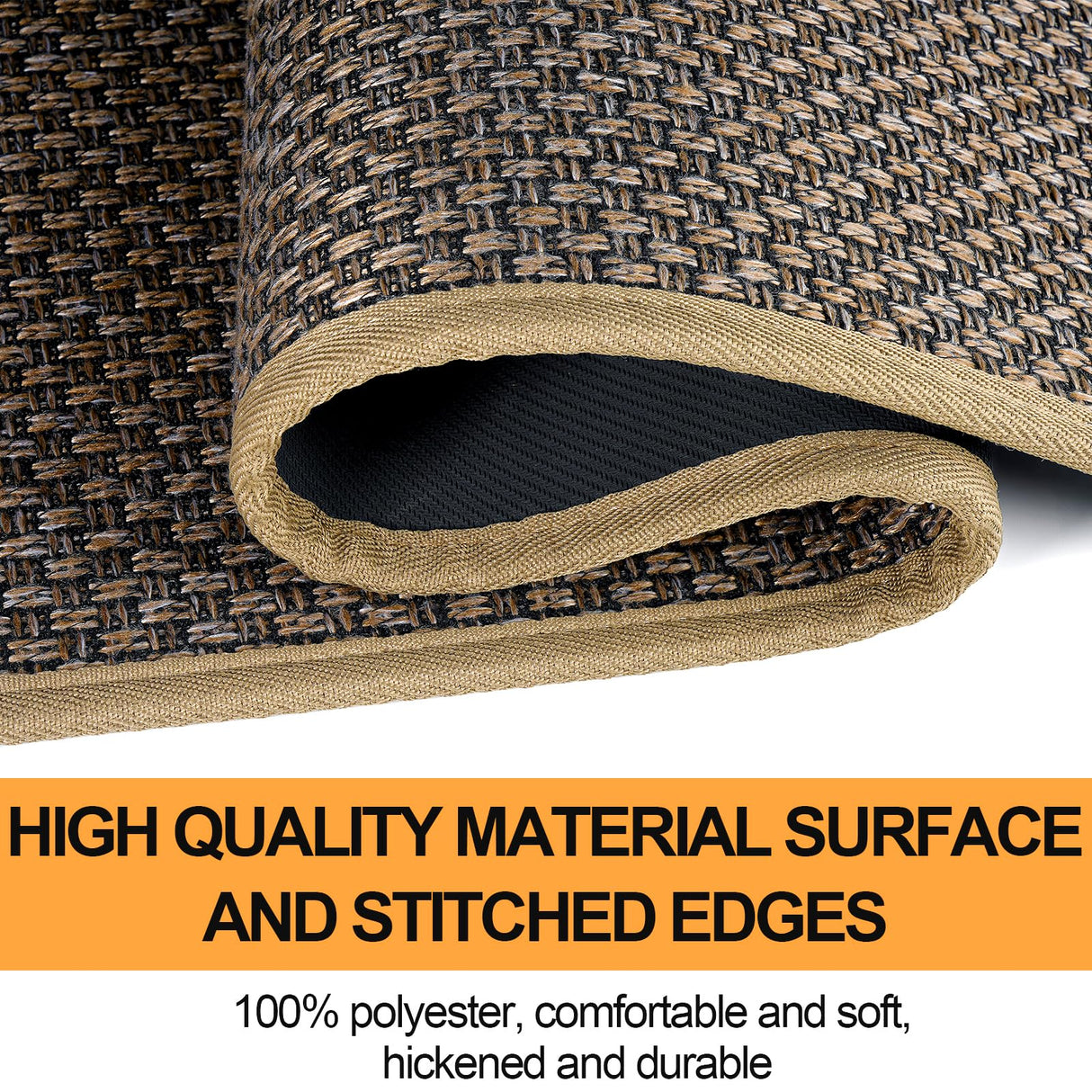 SUMLANS Kitchen Mat Set of 2 PCS, Cushioned Non Slip Rugs for Kitchen Floor, Absorbent Runner Comfort Standing Mats Washable for Kitchen, Office, Home (Brown, 17.3"x47"+17.3"x30") SUMLANS