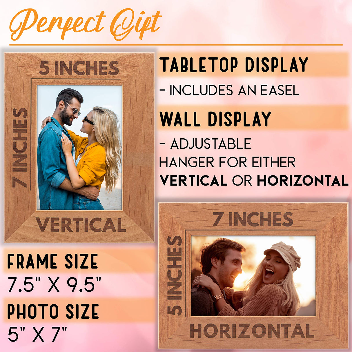 Customization Mill Love Picture Frame Personalized, 5x7 - Couple, Hearth & Your Initials on Tree, Romantic Gifts for Anniversary, Wedding, Engagement Customization Mill