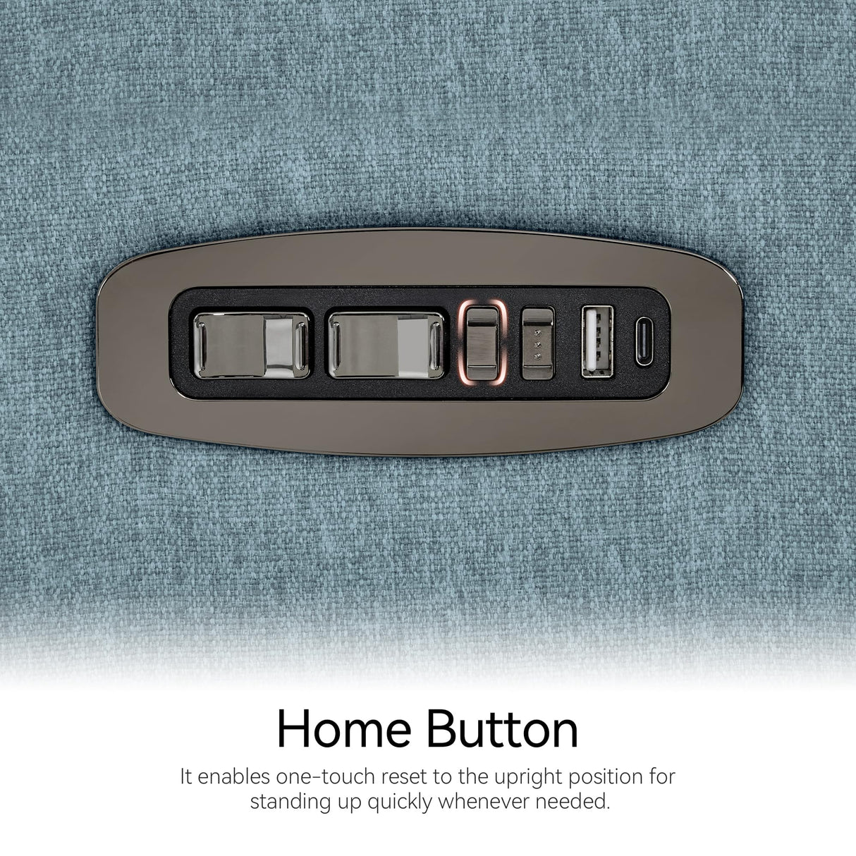 MCombo Oversized Swivel Glider Rocker Recliner with Adjustable Headrest, Dual Motor Power Recliner for Nursery, Led Nightlight, Fabric PR601 (Pacific Blue) MCombo