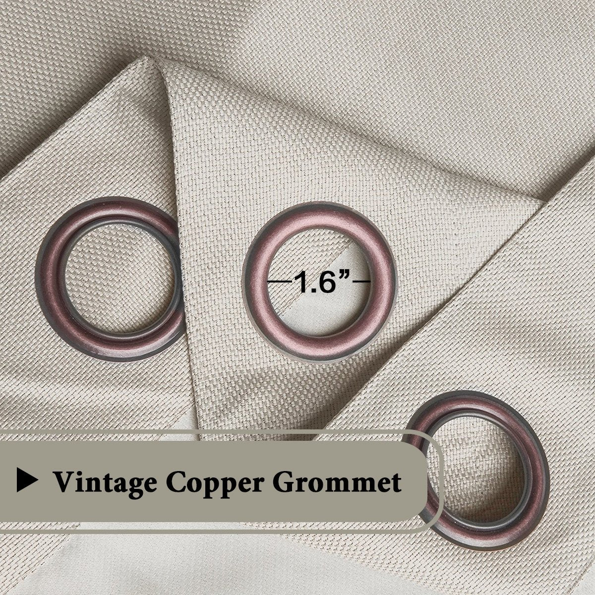 H.VERSAILTEX Linen Blackout Curtain 108 Inches Long for Bedroom/Living Room Thermal Insulated Grommet Linen Look Curtain Drapes Primitive Textured Burlap Effect Window Drapes 1 Panel - Heather Ivory H.VERSAILTEX