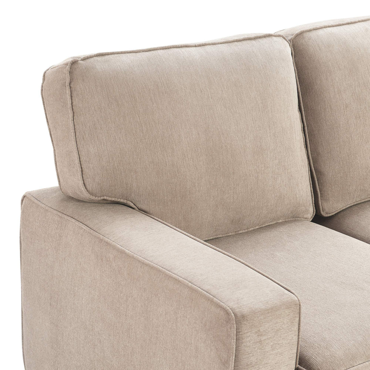 Serta Palisades Storage 1 Modern Design, Track Arms, Foam-Filled Cushions, Easy-to-Clean Fabric Upholstery, 77" Sofa, Soft Beige Serta