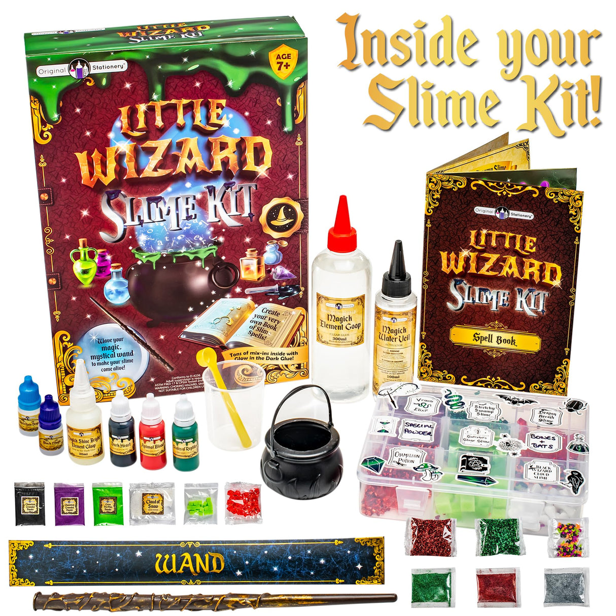 Original Stationery Wizard Kid Slime Kit for Ages 8-12 & Boys with Wand & Cauldron – DIY Potion and Slime Making Kit - Birthday Gift for Kids Original Stationery