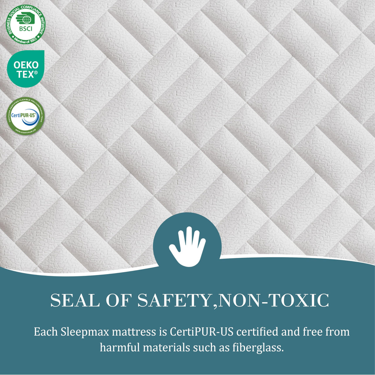 Sleepmax Full Mattress 10 Inch - Medium Firm Deep Sleep Hybrid Mattress Pain Relief - No Sagging Bed in a Box for Back Side Sleepers - Extra Support, Fiberglass-Free, CertiPUR-US Certified, 365-Trial Sleepmax