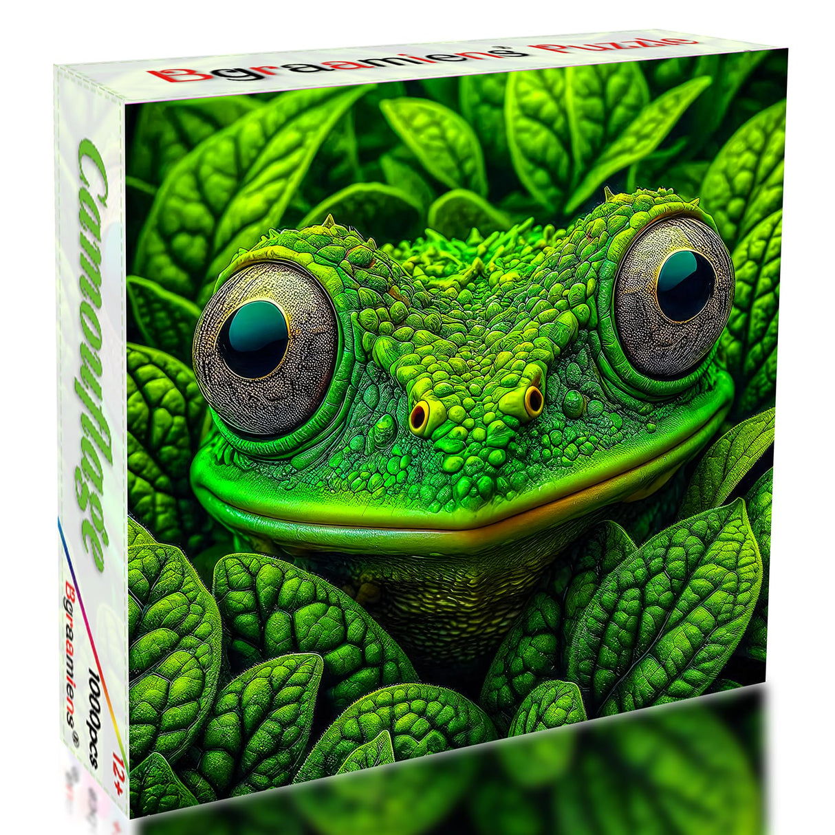 Bgraamiens Puzzle- Impossible Hard Puzzle for Adults 1000 Pieces,Frog Camouflage Wild Animal Puzzle,Impossible Hard Challenging Fun Jigsaw Puzzle for Adults Bgraamiens