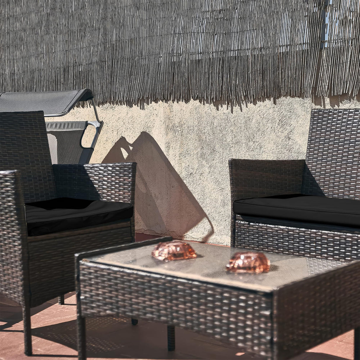 Snubbull 3 Pack Outdoor Patio Seat Cushions Replacement Covers Fit for 4 Pieces 4-Seater Wicker Rattan Patio Conversation Set Loveseat Chair Couch Furniture,36x18x2,18x18x2,Burgundy-Cover Only Snubbull