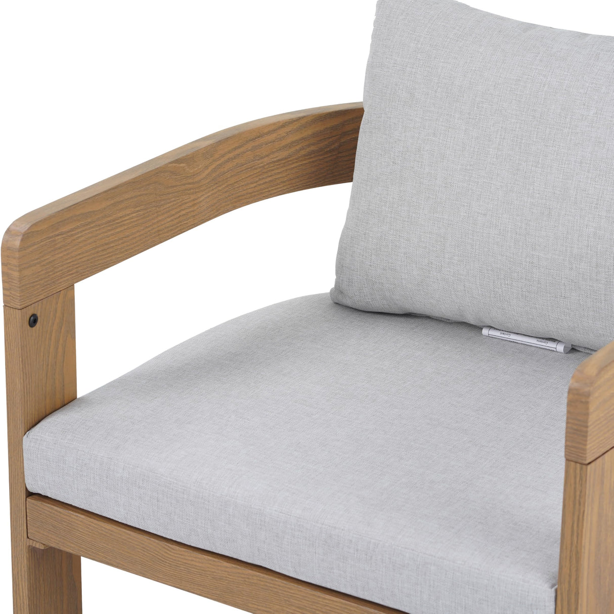 GDFStudio Dining Chairs Set of 2, Aluminum Patio Chairs with Beige Cushion,Modern Armchair Seating for Outdoor Indoor Backyard Poolside Balcony 300 Lbs Heavy Duty 31" H Light Gray,Teak GDFStudio