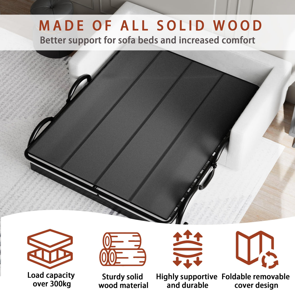 Imperius Heavy Duty Sofa Bed Support Board, Pull Out Couch Mattress Board, No Assembly Needed,48''x60'' Queen Size Imperius