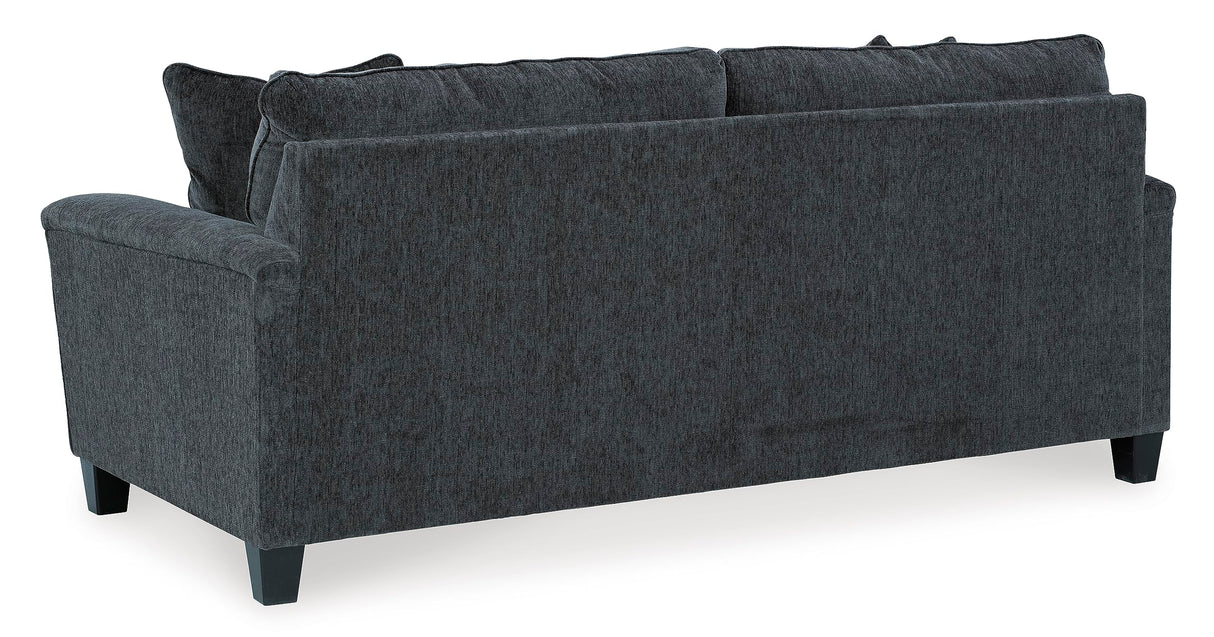 Signature Design by Ashley Abinger Chenille Contemporary Sofa with 2 Accent Pillows, Dark Gray Signature Design by Ashley