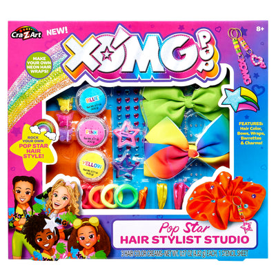 XOMG POP! Pop Star Hair Stylist Studio - Make Your Own Bows, Wraps, Barrettes and Charms - Comes With 3 Color Creams - Great for Kids Birthday Present Ages 8 and Up