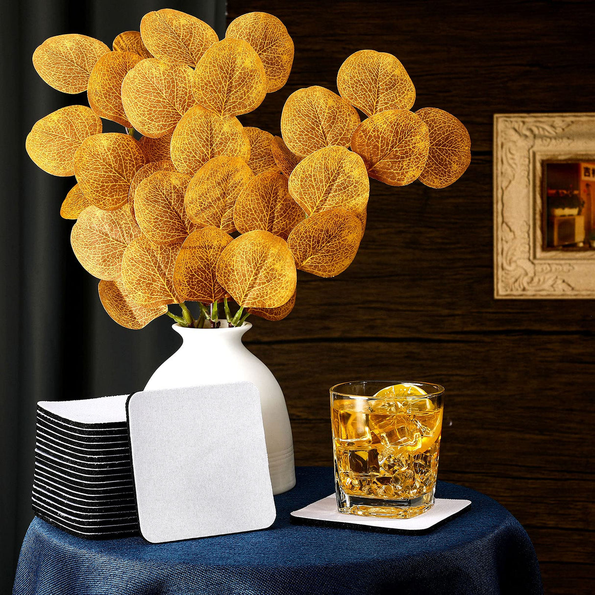 Cunhill 35 Pieces Sublimation Blanks Coasters, 3.54 x 3.54 Inch Square Blank Cup Mat Rubber Coasters Blank Cup Coaster for Sublimation Transfer Heat Press Printing DIY Crafts Cunhill