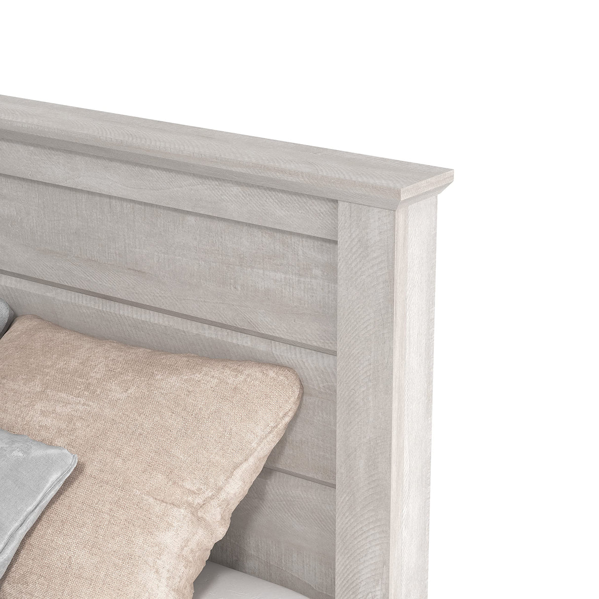 Galano Tiena Queen Bed Frame in Dusty Grey Oak - Sturdy Wood Platform with Slat Support, No Box Spring Required Galano