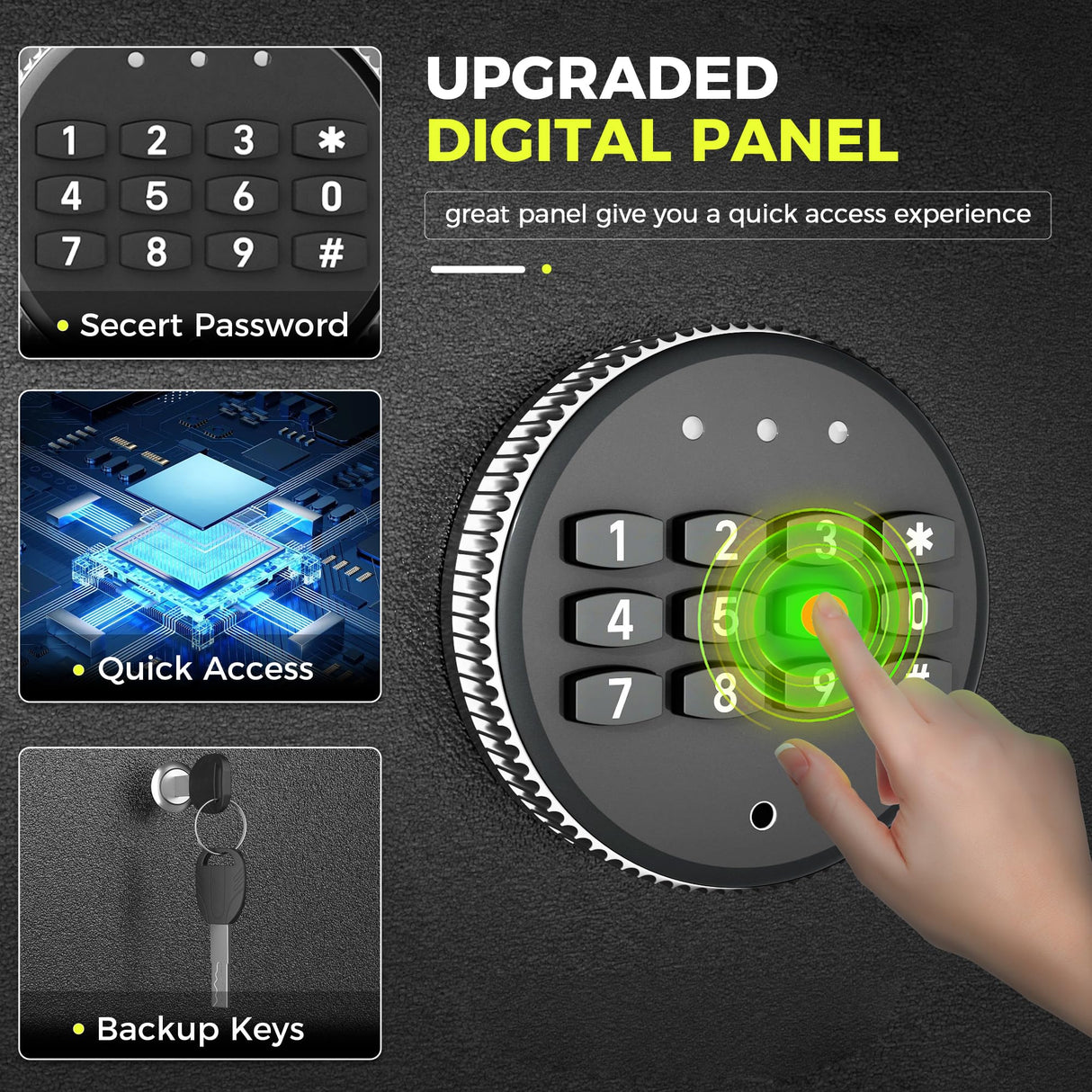 Superday 10-15 Gun Safe for Home Rifles and Pistols, Quick Access Large Gun Safe for Rifles, Gun Cabinets for Rifles and Shotguns with Keyboard Lock, 3 Adjustable Racks, Pockets Superday