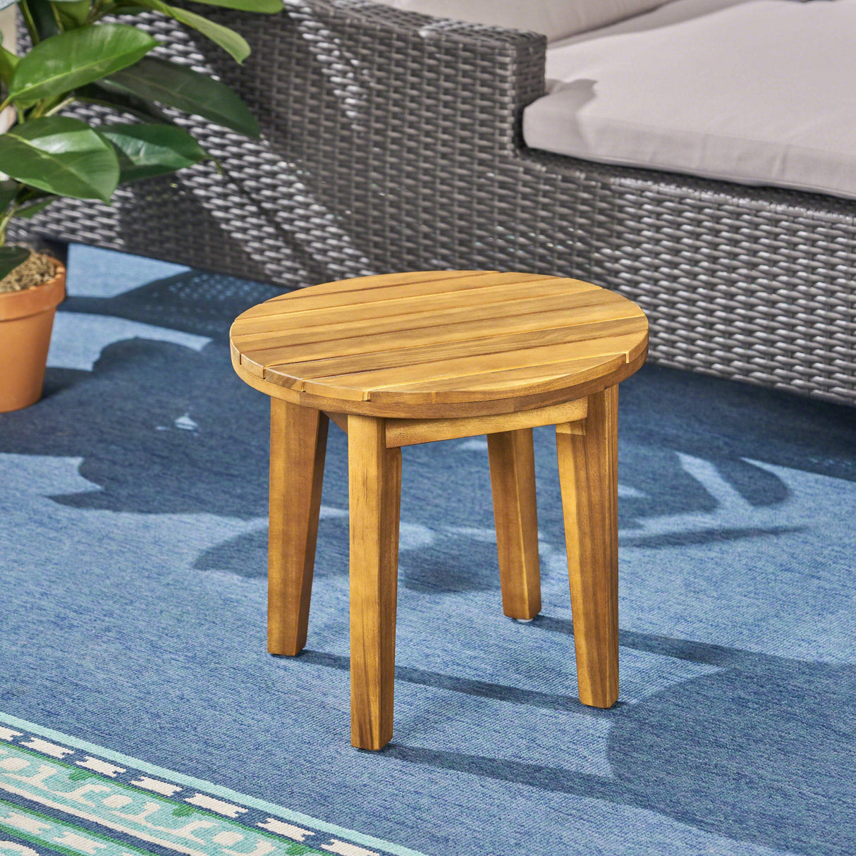 Christopher Knight Home Parker Outdoor 16" Acacia Wood Side Table, Teak Finish Christopher Knight Home