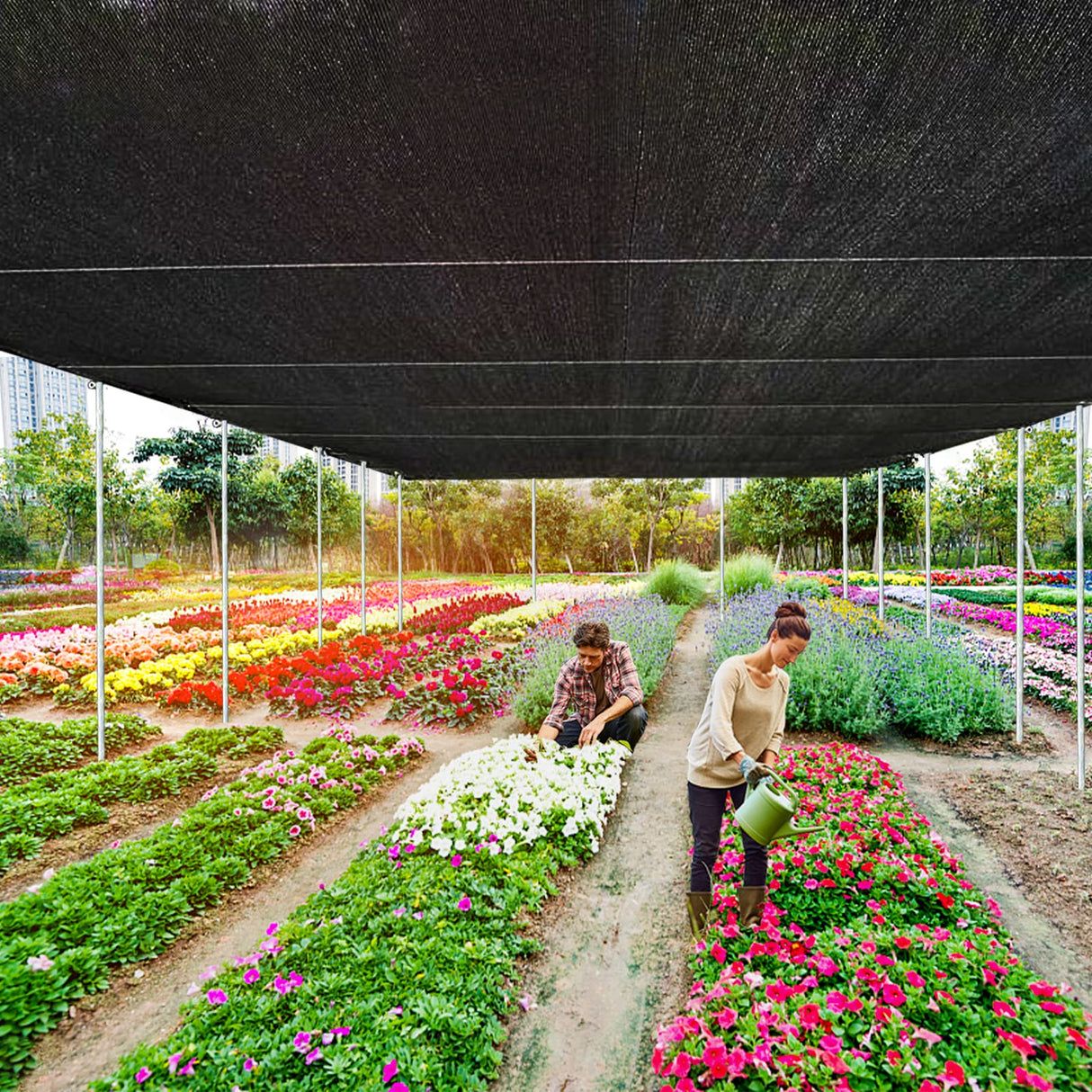 QLOFEI Shade Cloth for Garden, 90% Sunblock Neting Cover Shade Cloth with Grommets, Sun Protection Screens for Patio Kennel Chicken Coop Pergola Greenhouse Plants Cover Mesh Tarp, 10x15 FT QLOFEI