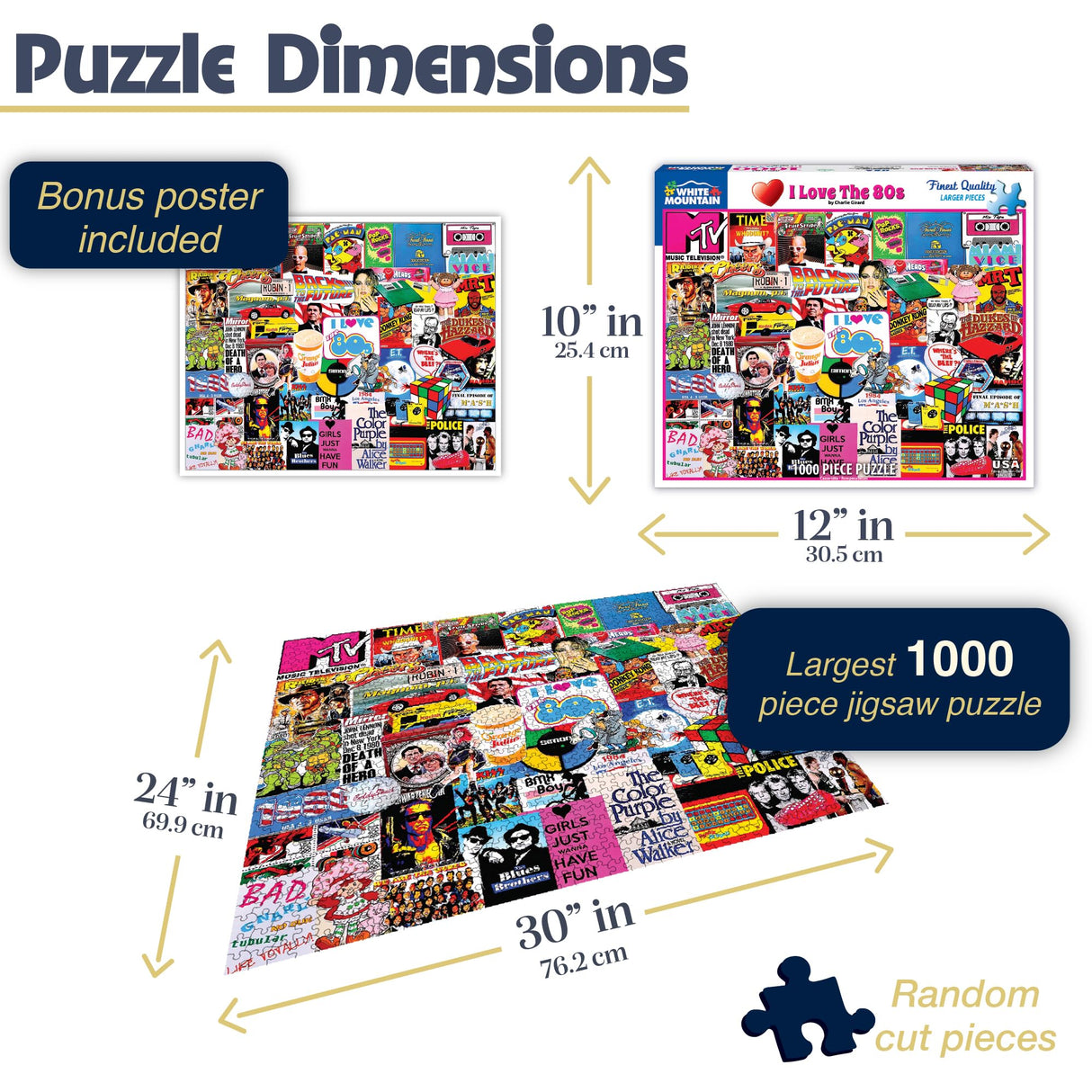 White Mountain Puzzles I Love The 1980s - 1000 Piece Jigsaw Puzzle White Mountain