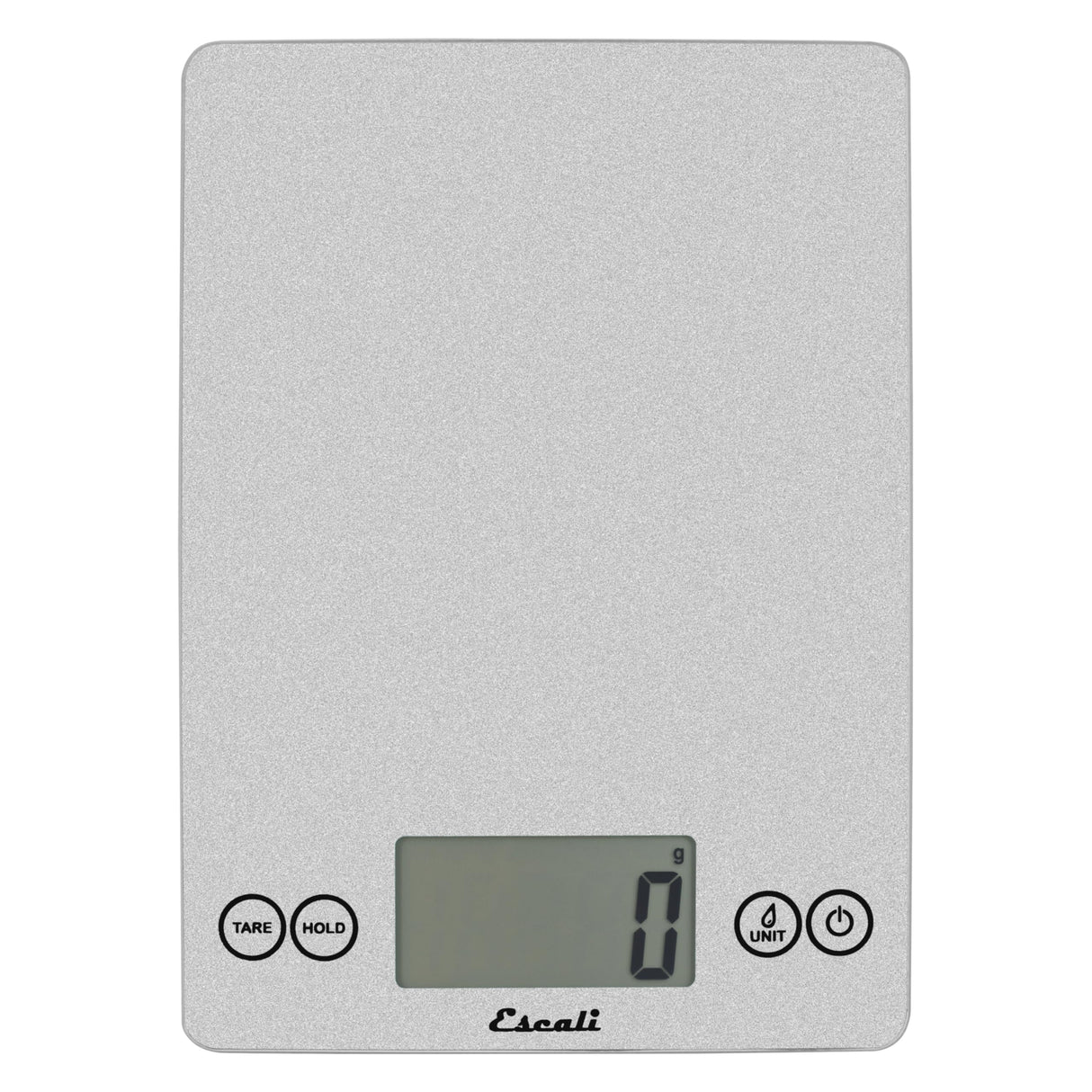 Escali Arti Glass Food Scale Digital Countertop Kitchen, Baking and Cooking Scale with Nutrition and Calorie Counter, 15-Pound Capacity, 9" x 6.5" x .75", Shiny Silver Escali