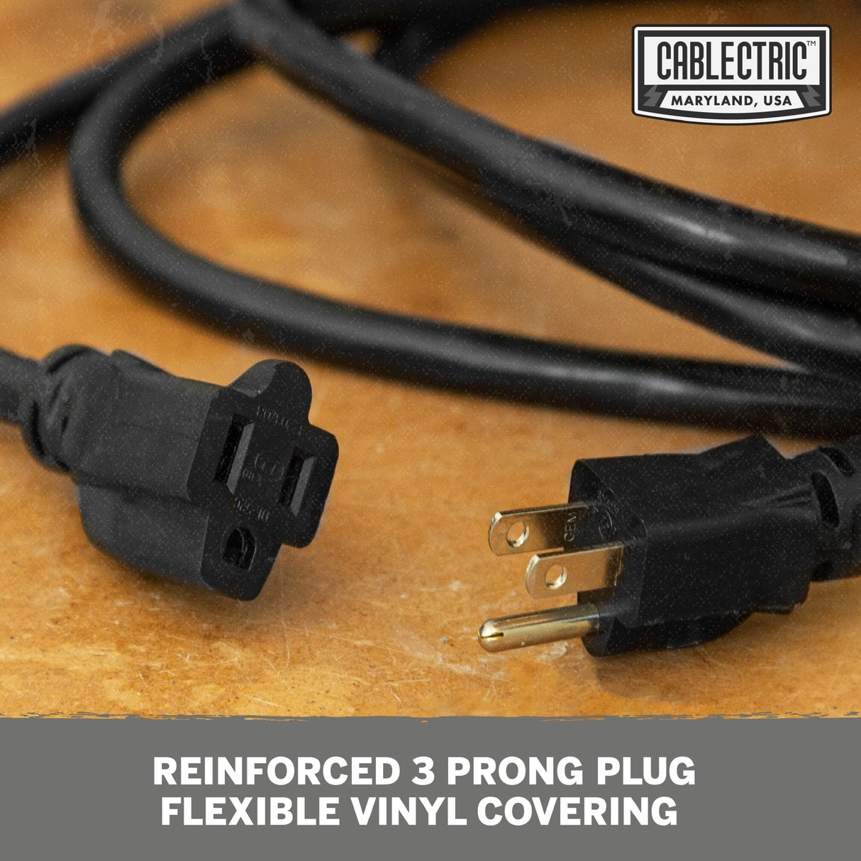 Cablectric Weatherproof Black Extension Cord 75 ft, 16/3 SJTW 75 Foot Outdoor Extension Cord 3 Prong, Heavy Duty Exterior Power Cable Great for Outdoor Lights, Landscaping & Lawn - UL Certified Cablectric