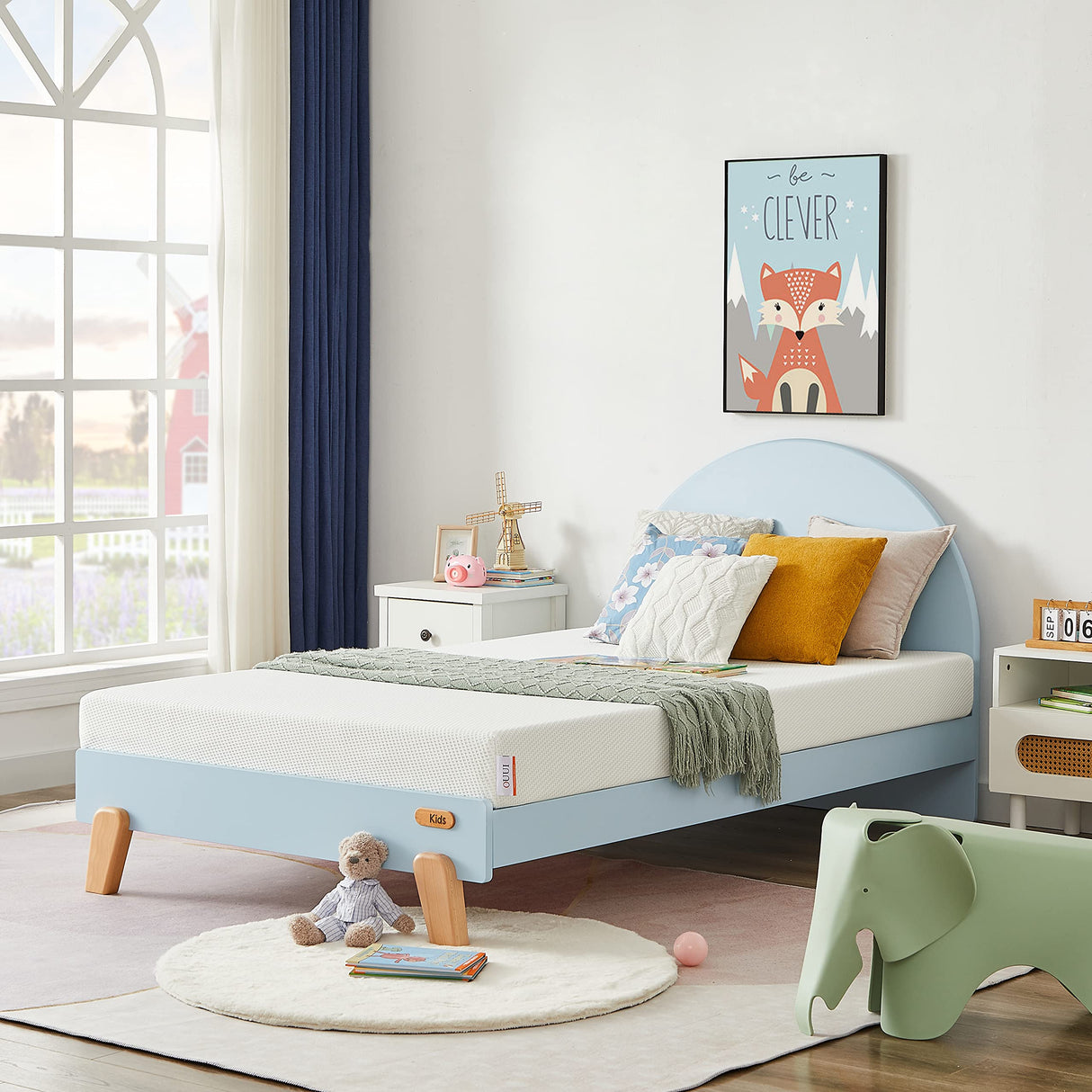 OUUI Twin Mattress, 5 Inch Green Tea Cooling Gel Memory Foam Mattress in a Box for Kids Medium Firm Twin Bed Mattress for Bunk Bed, Trundle Bed, Pressure Relief, CertiPUR-US Certified OUUI