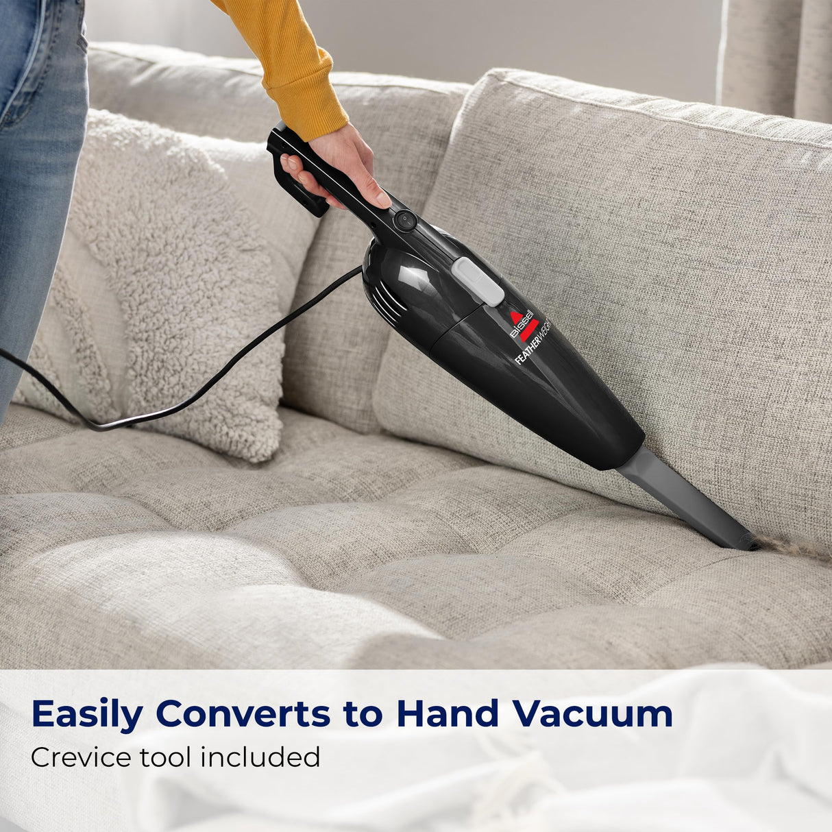 Bissell Featherweight Stick Lightweight Bagless Vacuum with Crevice Tool, 2033M, Black Bissell