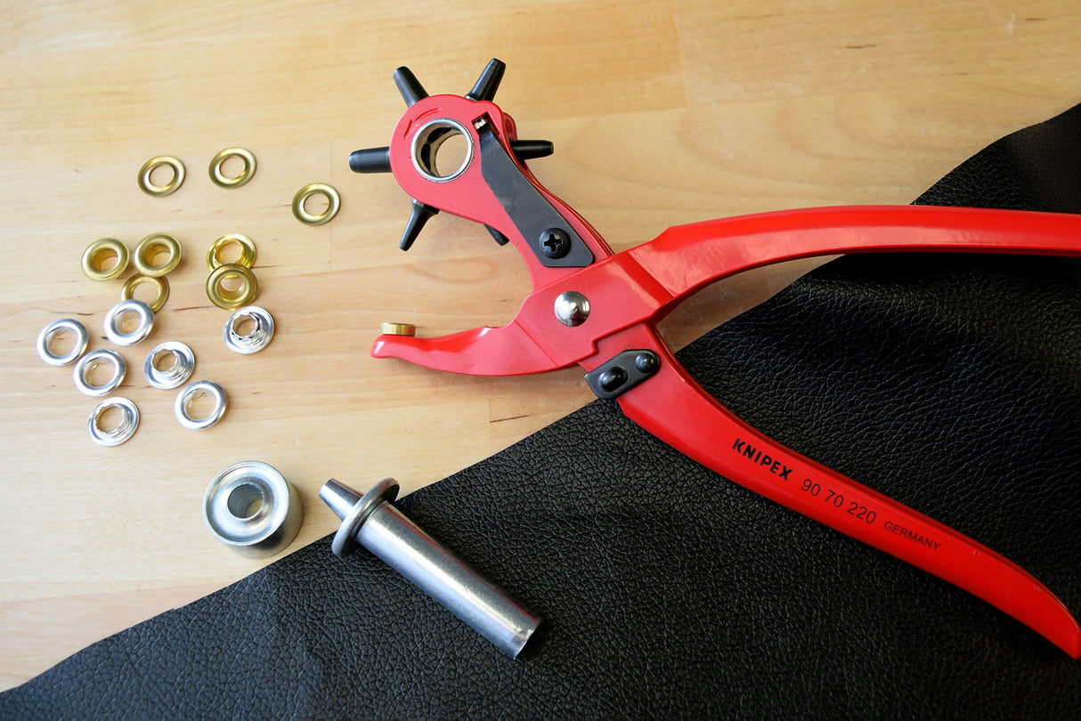 KNIPEX - 90 70 220 Tools - Revolving Punch Pliers (9070220), Red Knipex Tools LP