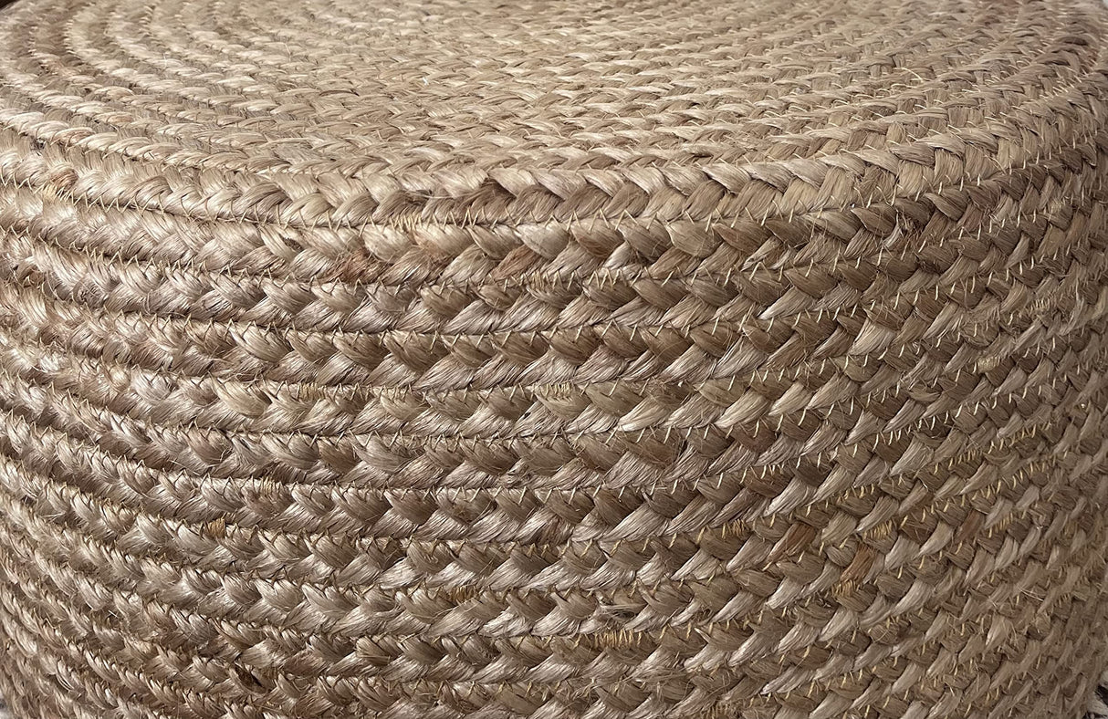 Scandilivin Homes Pouf Ottoman - 100% Natural Jute Braided- Footrest Pouf Hand Knitted - Traditional Cord Boho Pouffe - for The Living Room, Bedroom, Nursery, Patio, Lounge (20" x 20" x 10") S & L Homes