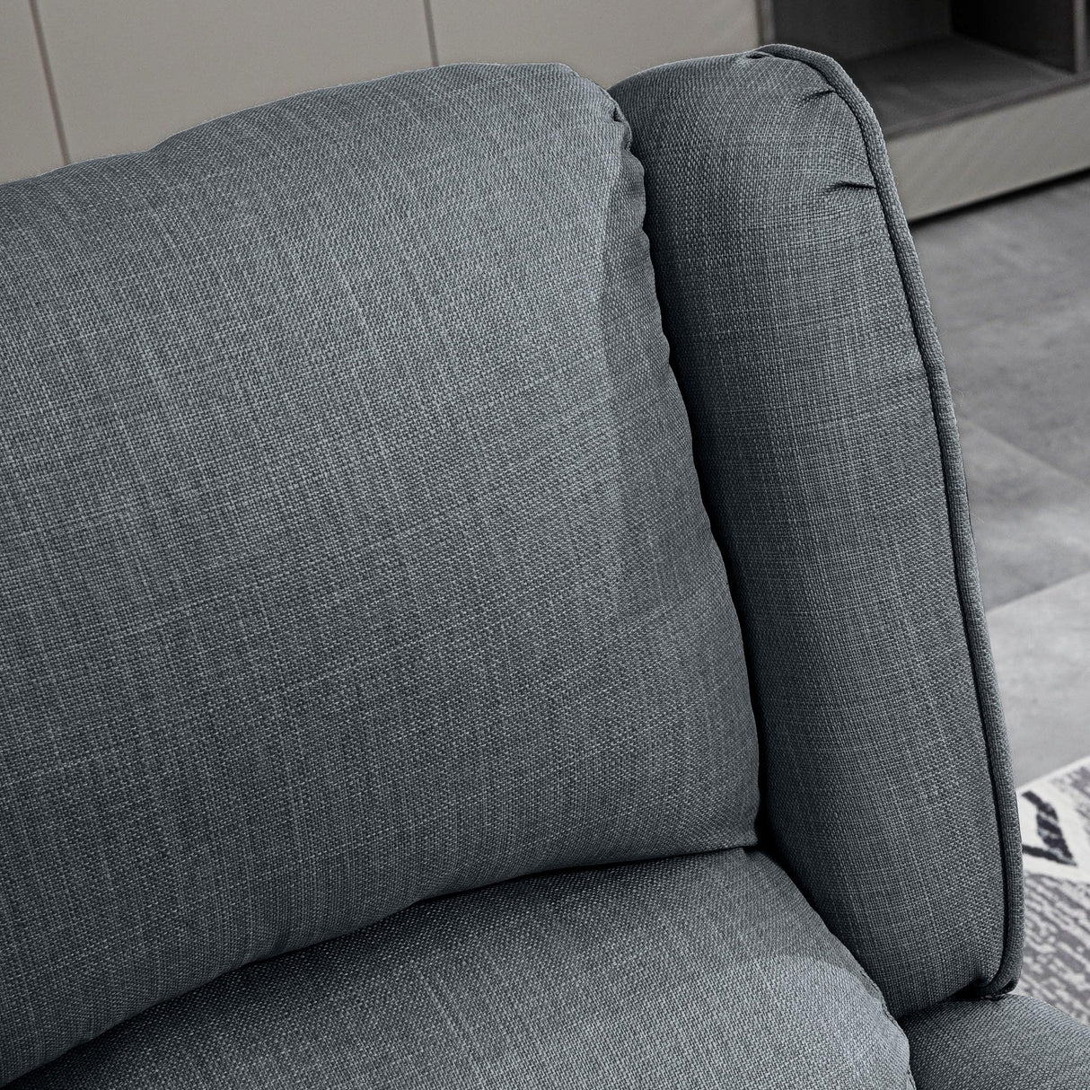 HOMCOM Vibrating Massage Recliner Chair for Living Room, Reclining Wingback Single Sofa with Heat, Linen Fabric Push Back Accent Chair with Footrest, Side Pocket, Charcoal Gray HOMCOM