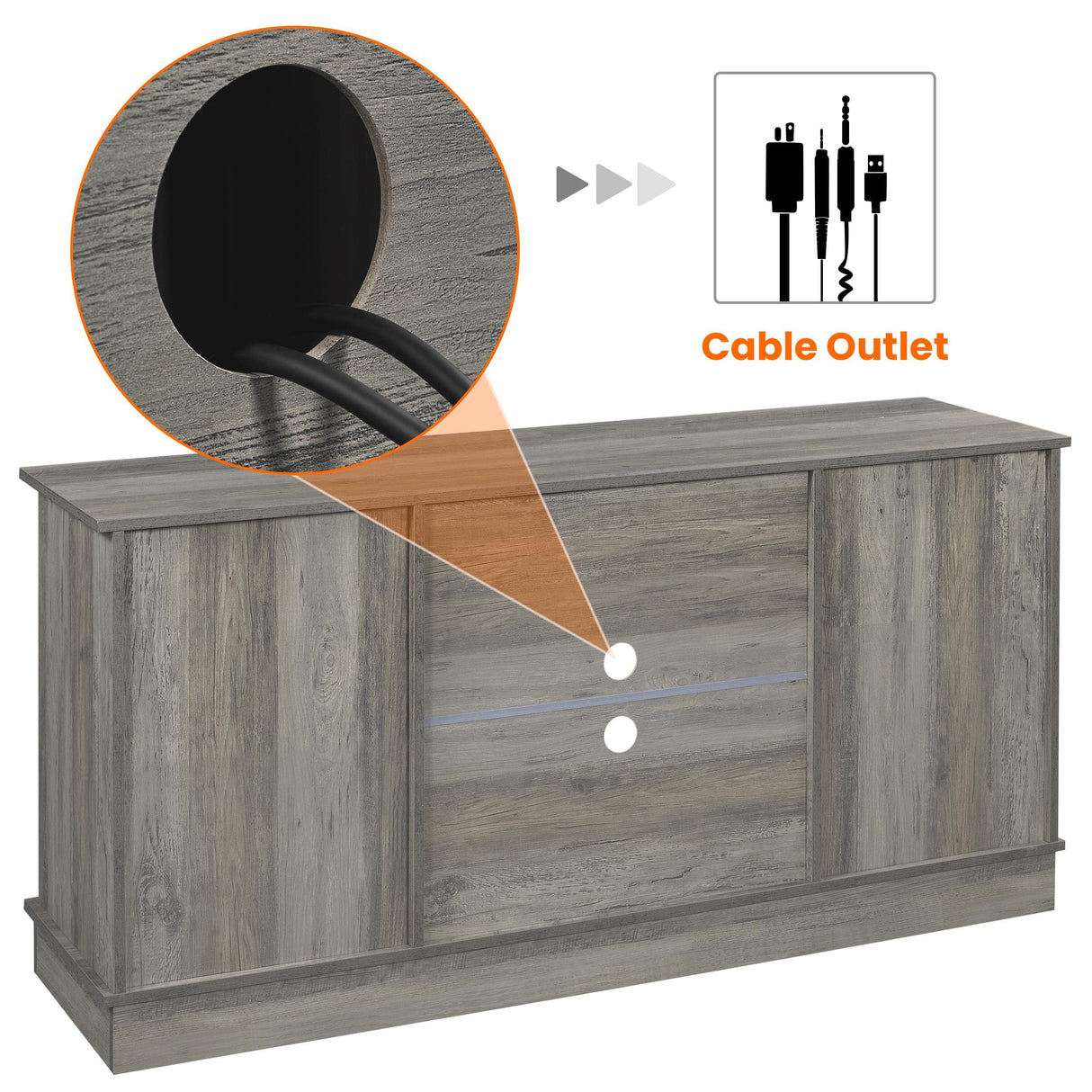Yaheetech Farmhouse TV Stand for 65'' TV, Wooden Tall Entertainment Center with Sliding Barn Door & Height Adjustable Shelves for Living Room, Grey Wash Yaheetech