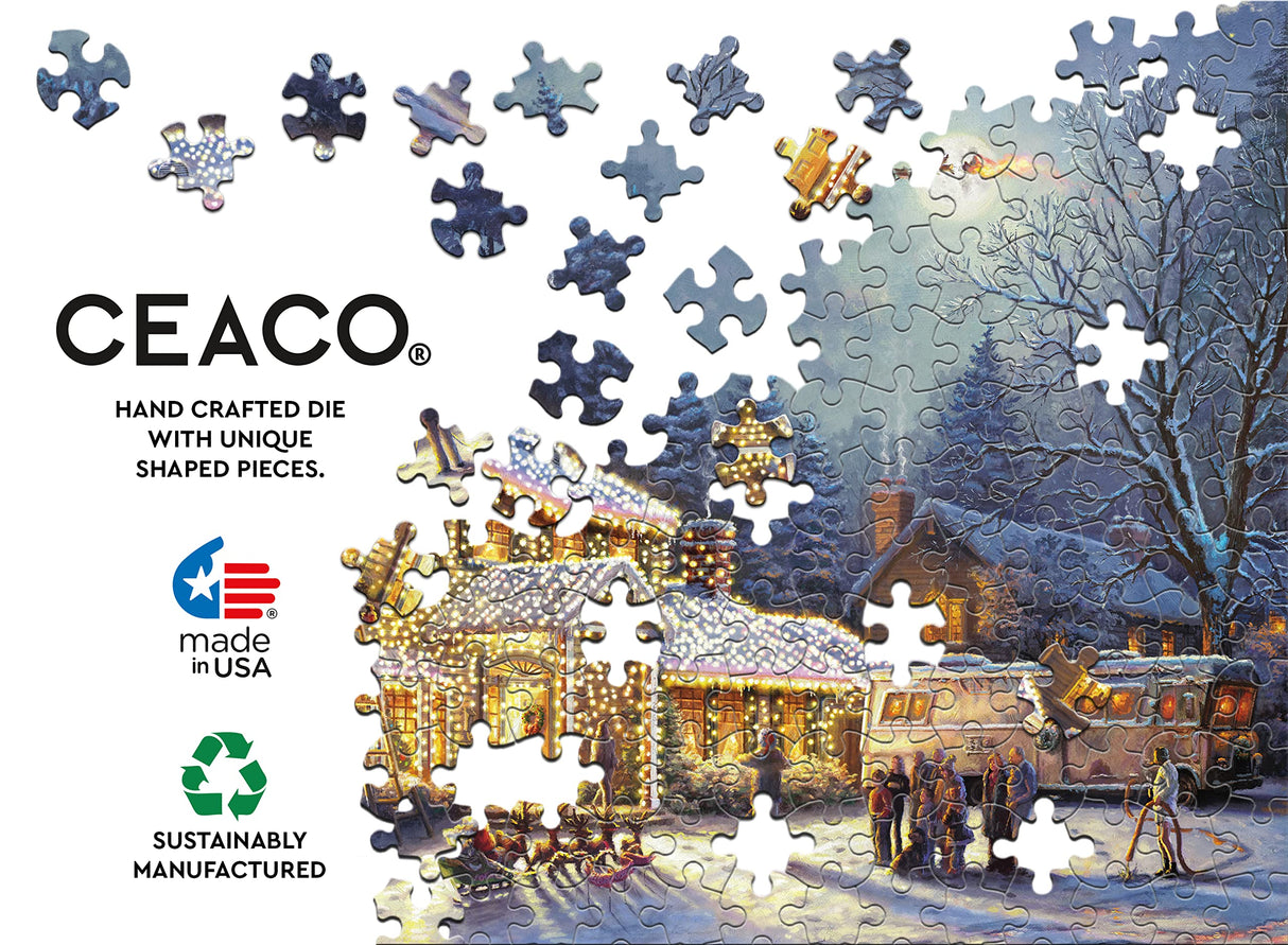 Ceaco - Thomas Kinkade - Holiday Movies - National Lampoons Xmas Vacation - 300 Piece Jigsaw Puzzle Ceaco