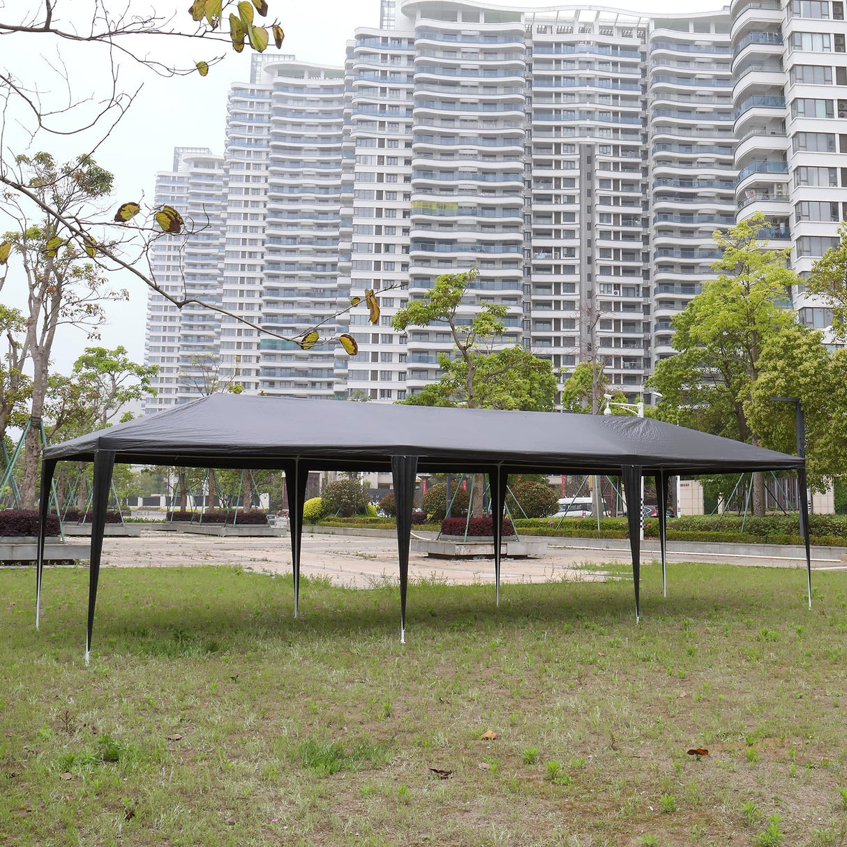 10x30ft Outdoor Party Tent with 8 Removable Sidewalls, Waterproof Canopy Patio Wedding Gazebo Events Party Tent, Black Generic