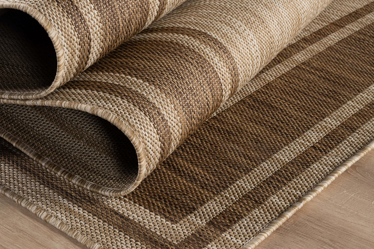 Beverly Rug Outdoor Rug 8x10 Modern Bordered Area Rugs for Indoor and Outdoor Patio Deck Porch Garden Waterproof Weather Sun Resistant Washable Outside Carpet (8 x 10 Jute) Beverly Rug