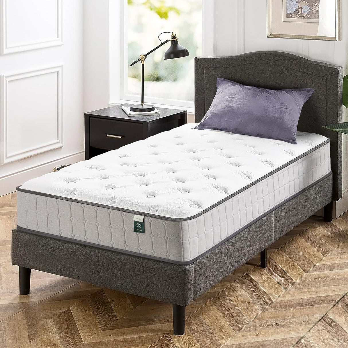 ZINUS 10 Inch Comfort Support Cooling Gel Hybrid Mattress, Twin, Tight Top Innerspring Mattress, Motion Isolating Pocket Springs, Mattress in A Box Zinus