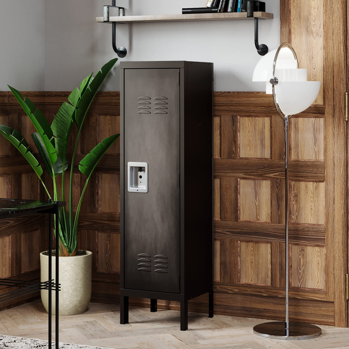 Letaya Metal Locker with Lock,55" Storage Cabinet Steel Retro Wardrobe with Lockable Doors for Home Office Employees School Dormitory Gym (1 Door) Letaya