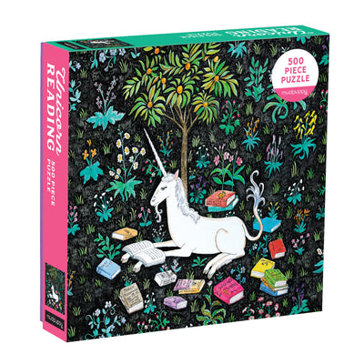Mudpuppy 500 Piece Unicorn Jigsaw Puzzle for Families, Reading Unicorn Puzzle for Girls and Families with Fun Theme