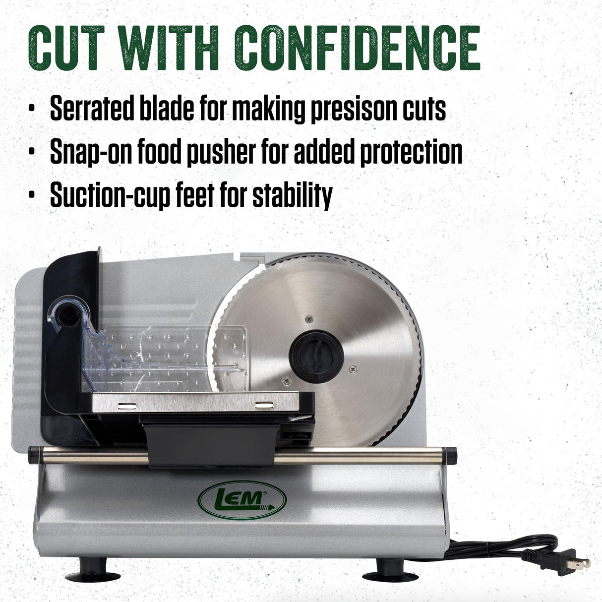 LEM Products 7 ½ Inch Electric Meat Slicer Machine with a Stainless Steel Serrated Blade LEM