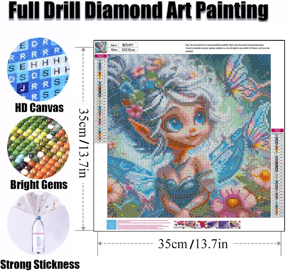 Ekuxom Fairy Diamond Art Kits for Adults, 5D Elf Girl Diamond Painting Kits, DIY Round Full Drill Gem Diamond Art Painting for Wall Art Decor Gifts 14x14 inch Ekuxom