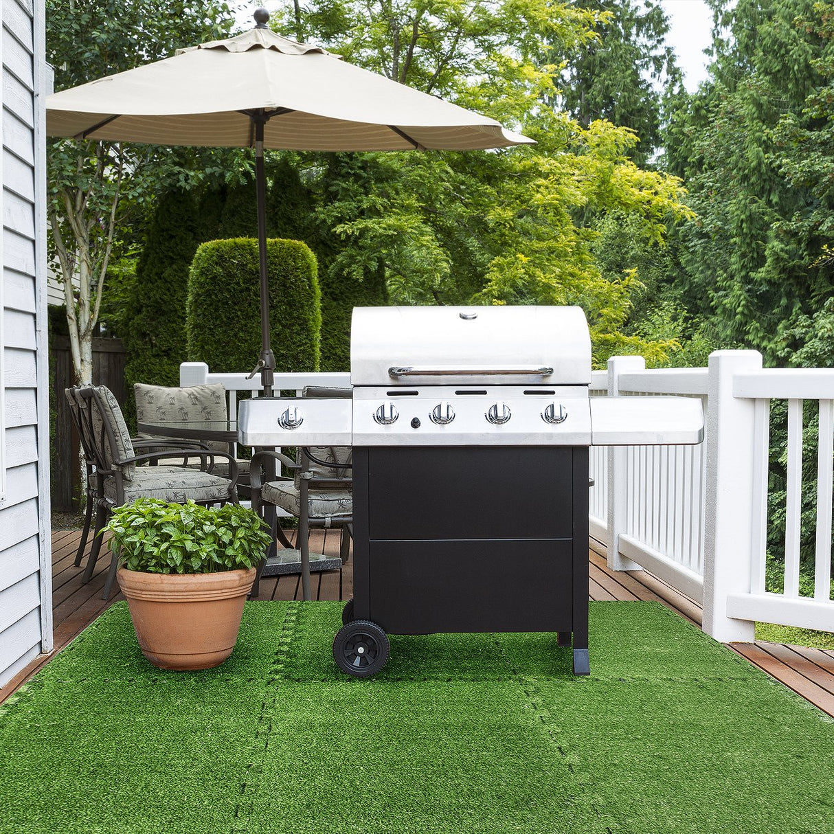 Sorbus Grass Foam Floor Tiles - 12 Interlocking Mats of 24"X24” Total of 48 Sq Ft for Kids Outdoor Toys, Playroom, Deck, Patio, Basement Home Gym - Artificial Carpet Grass Turf Indoor Outdoor Flooring Sorbus