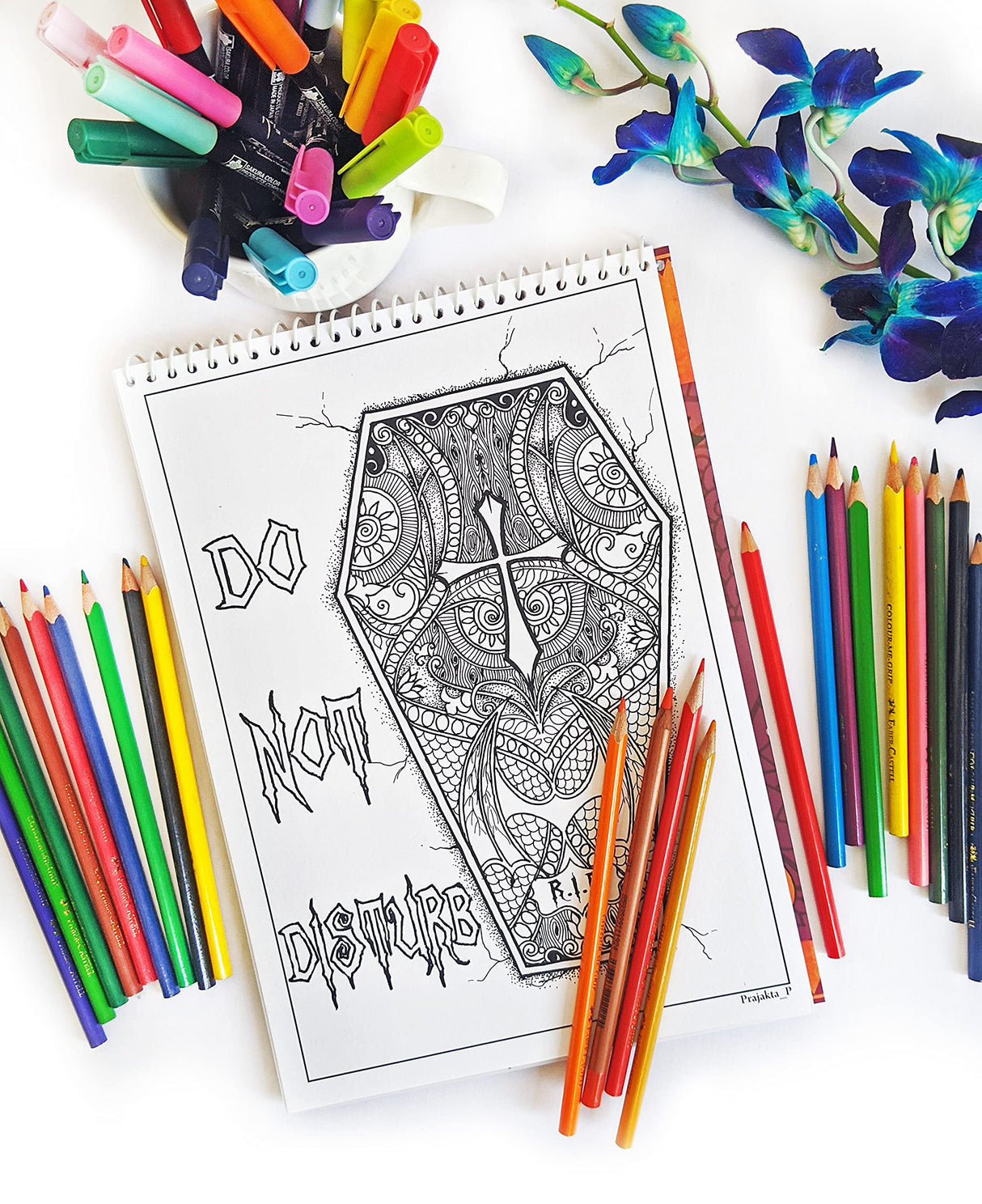 Happy Halloween Coloring Book for Adults – Volume 09 by Prajakta P | Premium Book | Spiral Bound | Stress Relieving Fun Patterns | DIY Kit | Sip and Paint Party | Coloring for All WoodArtSupply