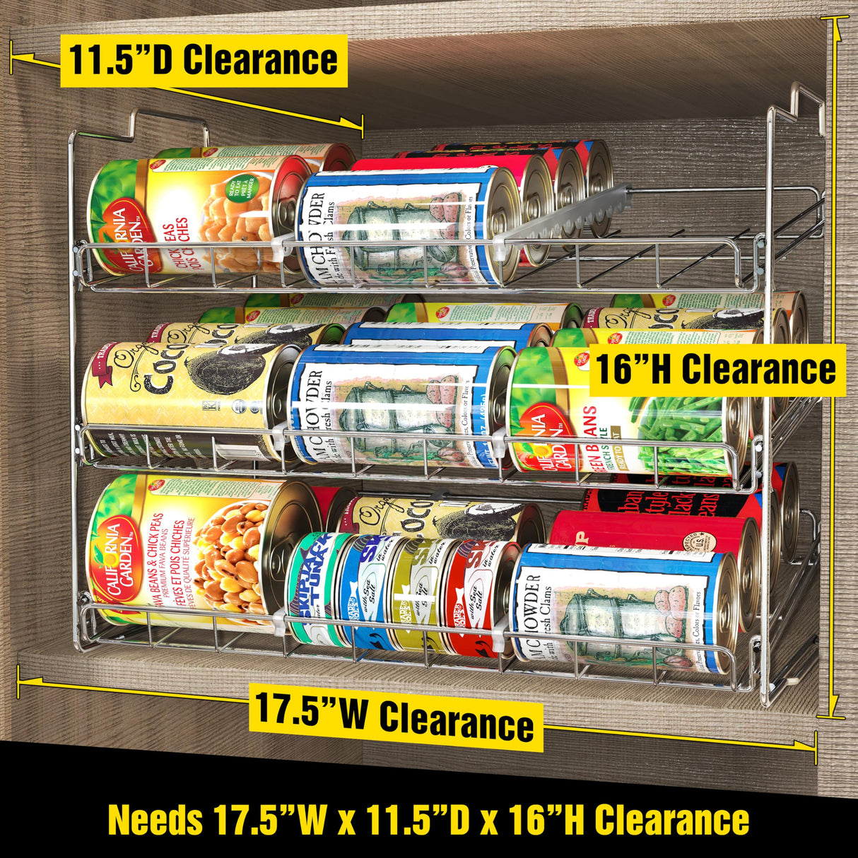 Deco Brothers Stackable Can Rack Organizer for Kitchen and Pantry, Holds Upto 36 Cans, Chrome Finish Deco Brothers