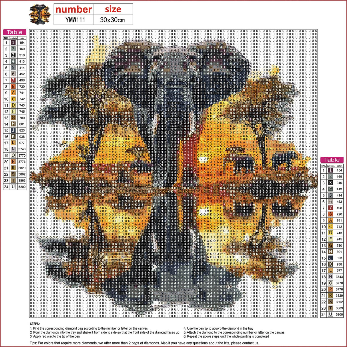 MXJSUA DIY Diamond Painting Kits for Adults, African Elephant Diamond Gem Art Painting for Beginners, Diamond Picture with Full Round Drill Dots Craft Set Gift, 12x12 Inch MXJSUA