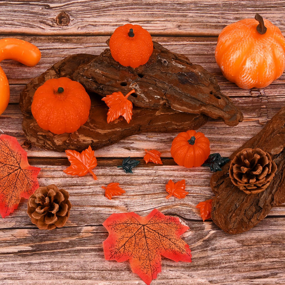 HUAKENER 5 Pack Pumpkin Candle Molds, 3D Pumpkin Silicone Mold for Candle, Epoxy Resin Casting, Halloween Thanksgiving Home Decor HUAKENER