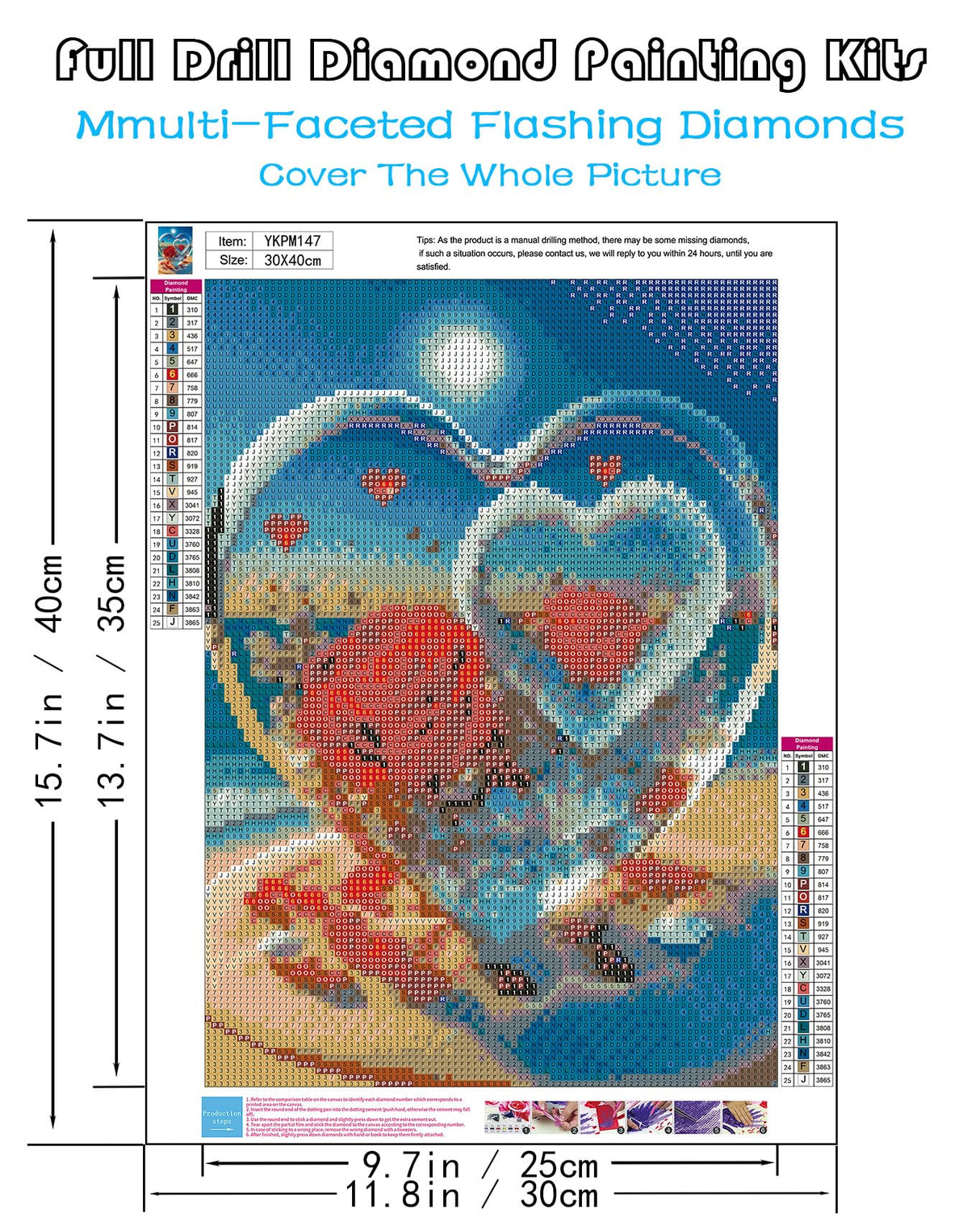 KINPLUB 5D Diamond Painting Kits for Adults, Roses in Love Beach Diamond Art Kits for Adults Beginners, DIY Full Drill Paint with Round Diamond Dots, Home Wall Decor 12x16 Inch KINPLUB