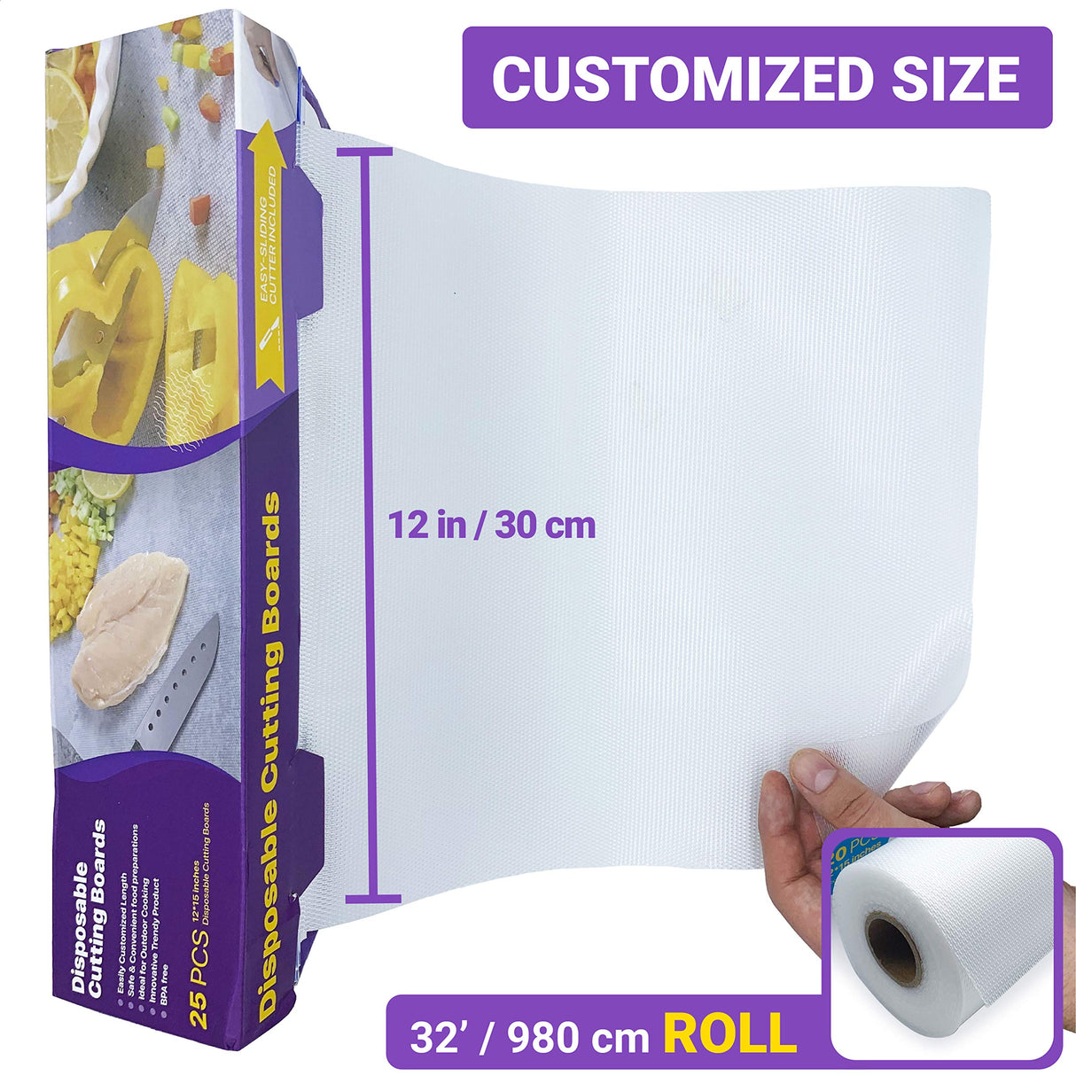 Disposable Plastic Cutting Board Sheets for BBQ & Camping – Large Flexible Chopping Boards – Cutting Mats for Kitchen and Outdoor 32' OutFormal