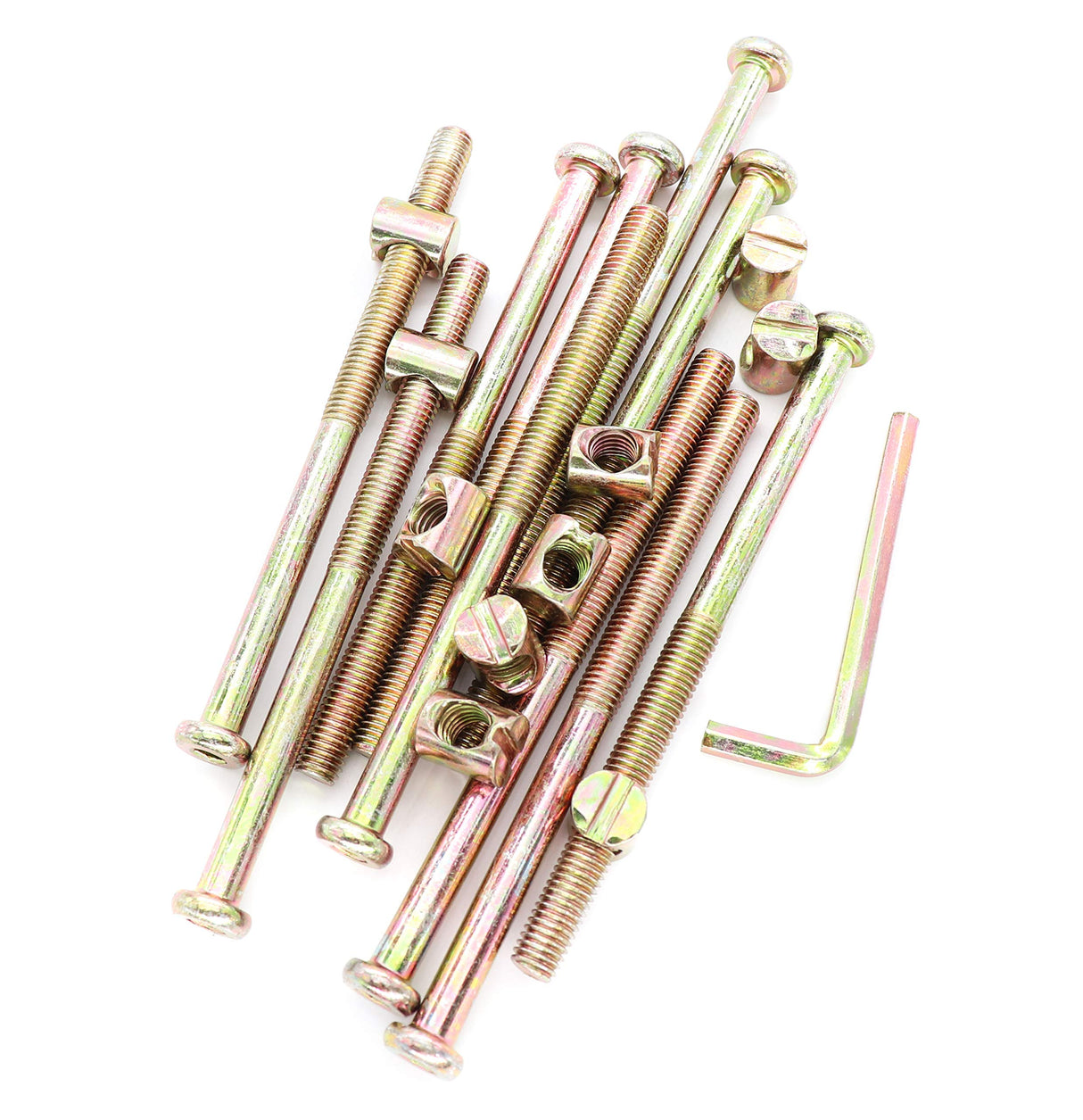 binifiMux Bunk Bed Bolts and Barrel Nuts, M8 x 120mm Hex Drive Socket Cap Furniture Barrel Screws Bolt Nuts for Bed Frame Chairs HeadBoards 10Set, M8 Barrel Nuts binifiMux