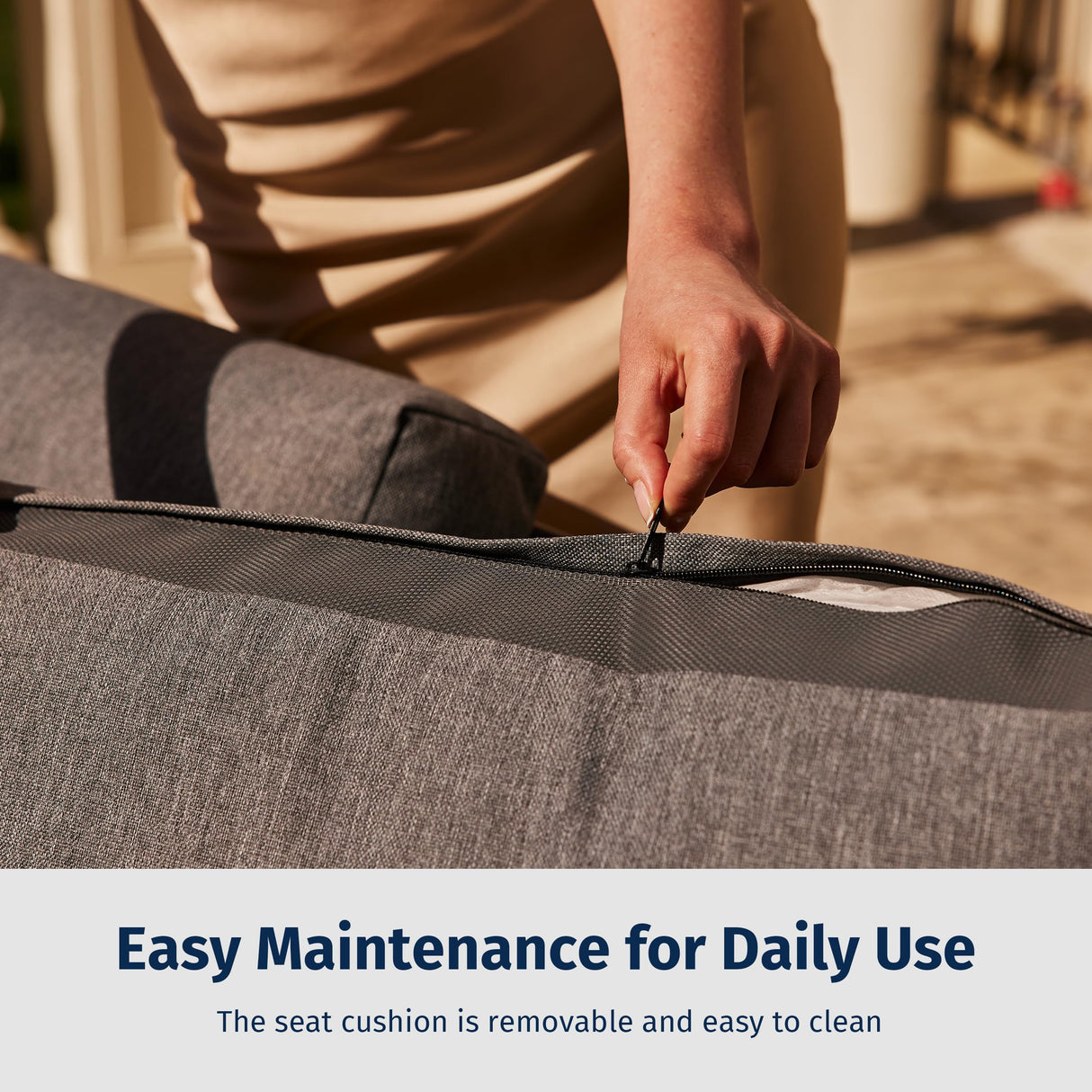 EAST OAK 4-Piece Patio Furniture Set with Thick Cushions, 2025 Coast Patio Conversation Set,4 Seats Waterproof Outdoor Patio Set with Rattan Armrests, Loveseat and Coffee Table for Backyard, Grey EAST OAK