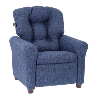 The Crew Furniture Traditional Kids Recliner, Toddler Ages 1-5 Years, Home Décor Polyester Linen, Sapphire