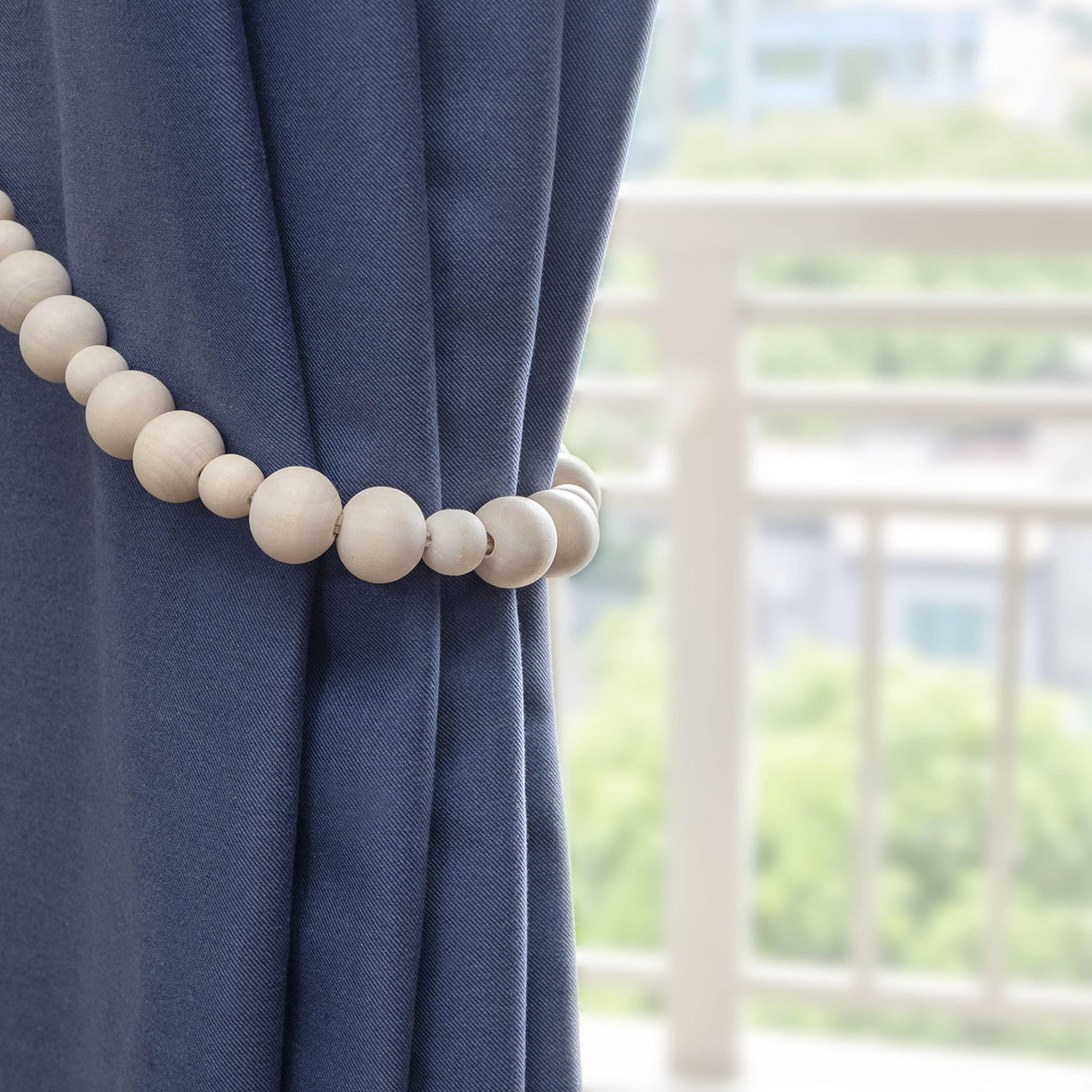 Wood Bead Curtain Tiebacks Set of 4, Boho Curtain Tiebacks, Farmhouse Curtain Tiebacks, Curtain Holder Tiebacks, Rustic Curtain Tiebacks, Curtains Ties, Curtains Tiebacks, Beaded Curtain Ties Backs MAINEVENT