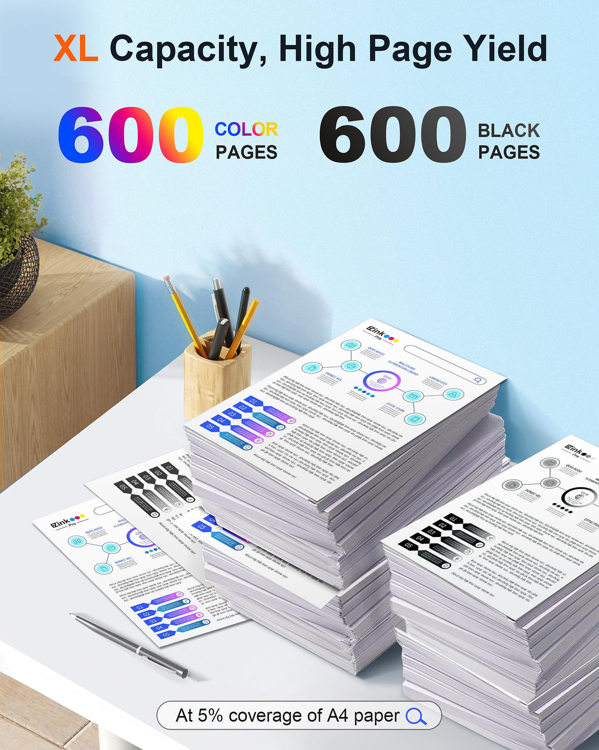 E-Z Ink Pro LC103 LC103XL Compatible Ink Cartridge Replacement for Brother LC103 XL LC101 LC 103 Ink Cartridges Compatible with MFC-J870DW MFC-J475DW MFC-J6920DW MFC-J6520DW (10 Pack, 4B2C2M2Y) E-Z Ink Pro