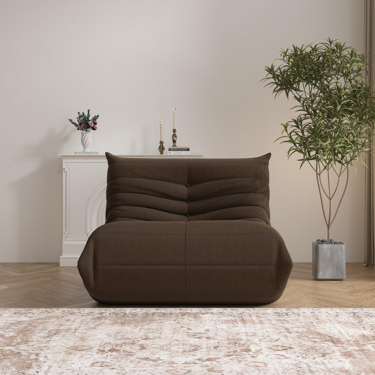 Bean Bag Chair, Memory Foam Bean Bag Sofa Large Bean Bag Chair for Adults, Bean Bag Chairs for Teens with High Density Comfortable Foam, Bean Bag for Living Room, Bedroom (Coffee) YVDNHP