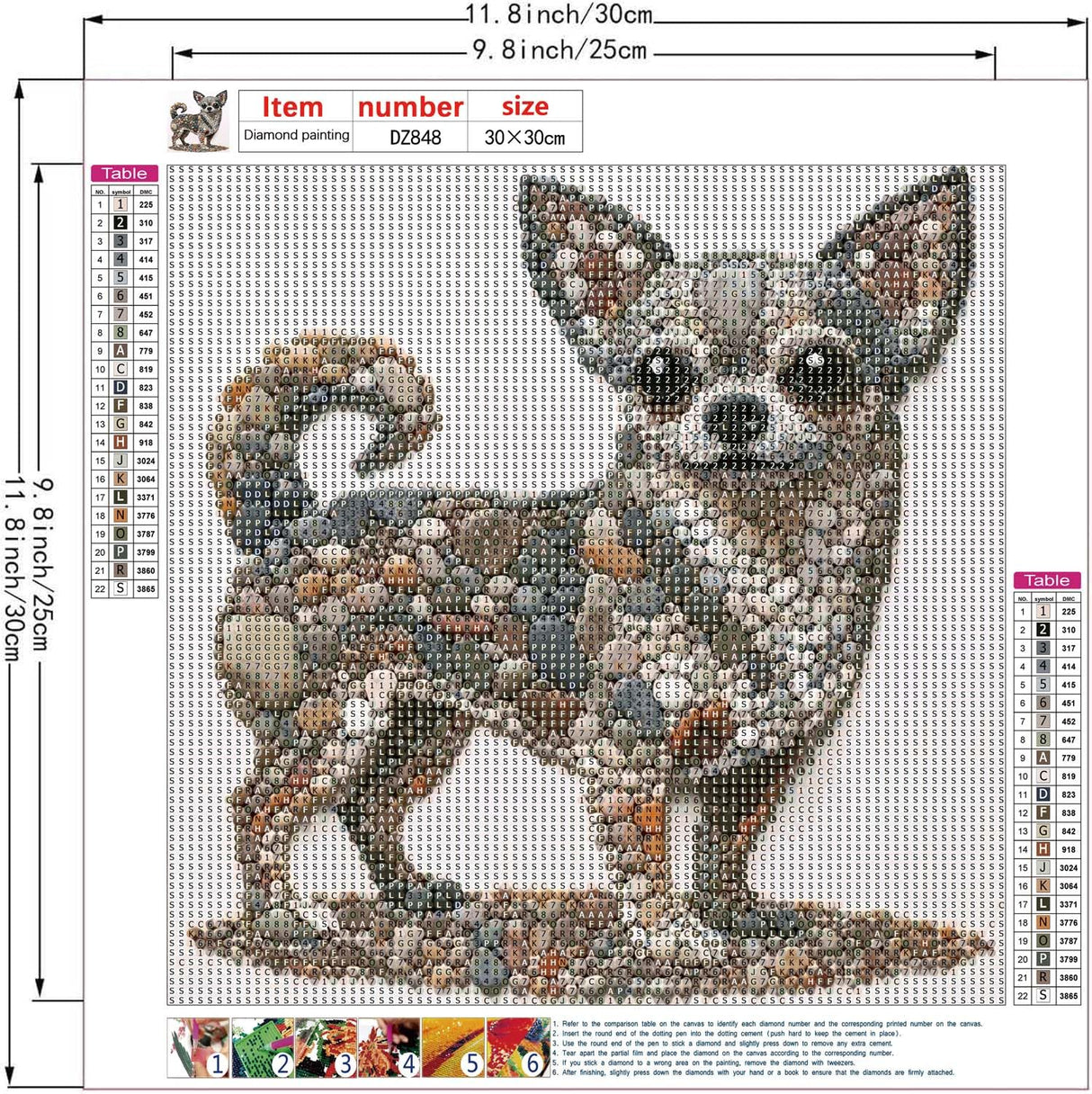 ZHUDENGXJL Diamond Art Kits for Adults Beginners, Animal 5D Diamond Painting Kits for Stone Dog,DIY Full Round Drill Gem Art with Paint by Diamonds for Adults Home Wall Decor 12 X 12inch ZHUDENGXJL